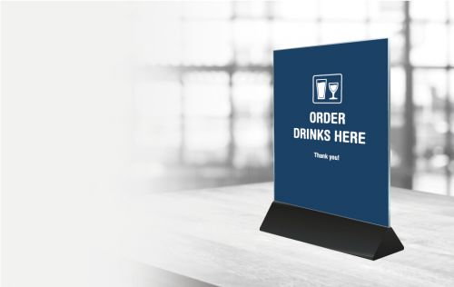 menu card holder - order drinks here
