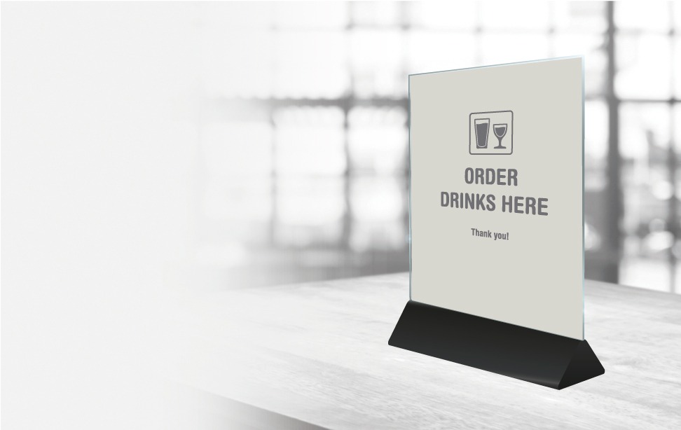 menu card holder - order drinks here